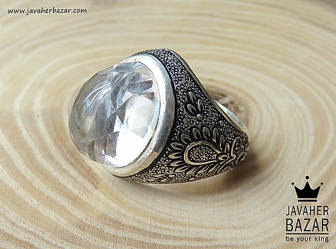 انگشتر نقره در نجف الماس تراش کم نظیر مردانه دست ساز - 48906