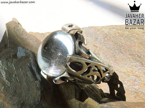 انگشتر نقره در نجف زلال شاهانه مردانه - 50447