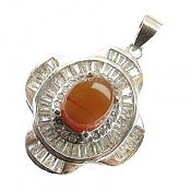 آویز نقره عقیق یمن طرح لعیا