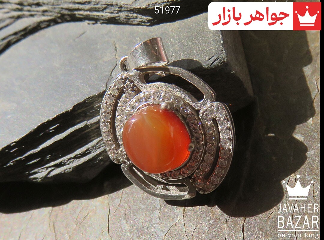 گردنبند نقره عقیق یمنی قرمز طرح هما