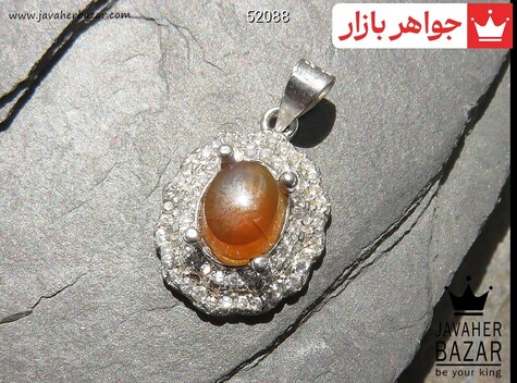 مدال نقره عقیق یمنی طرح کیمیا - 52088