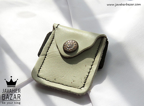 کیف چرم طبیعی بازوبند سفید همراه به همراه حرز امام جواد - 52394