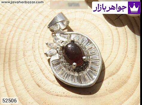 مدال نقره عقیق یمنی طرح بارانا زنانه - 52506