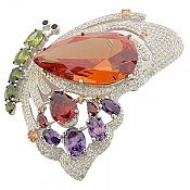 گل سینه نقره طرح نسترن