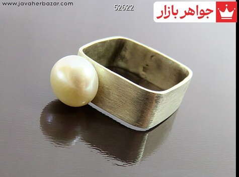 انگشتر نقره مروارید جذاب زنانه دست ساز - 52622