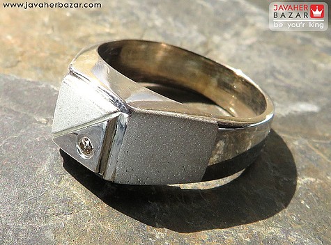انگشتر نقره الماس و برلیان اصل مردانه دست ساز به همراه حرز امام جواد  - 52911