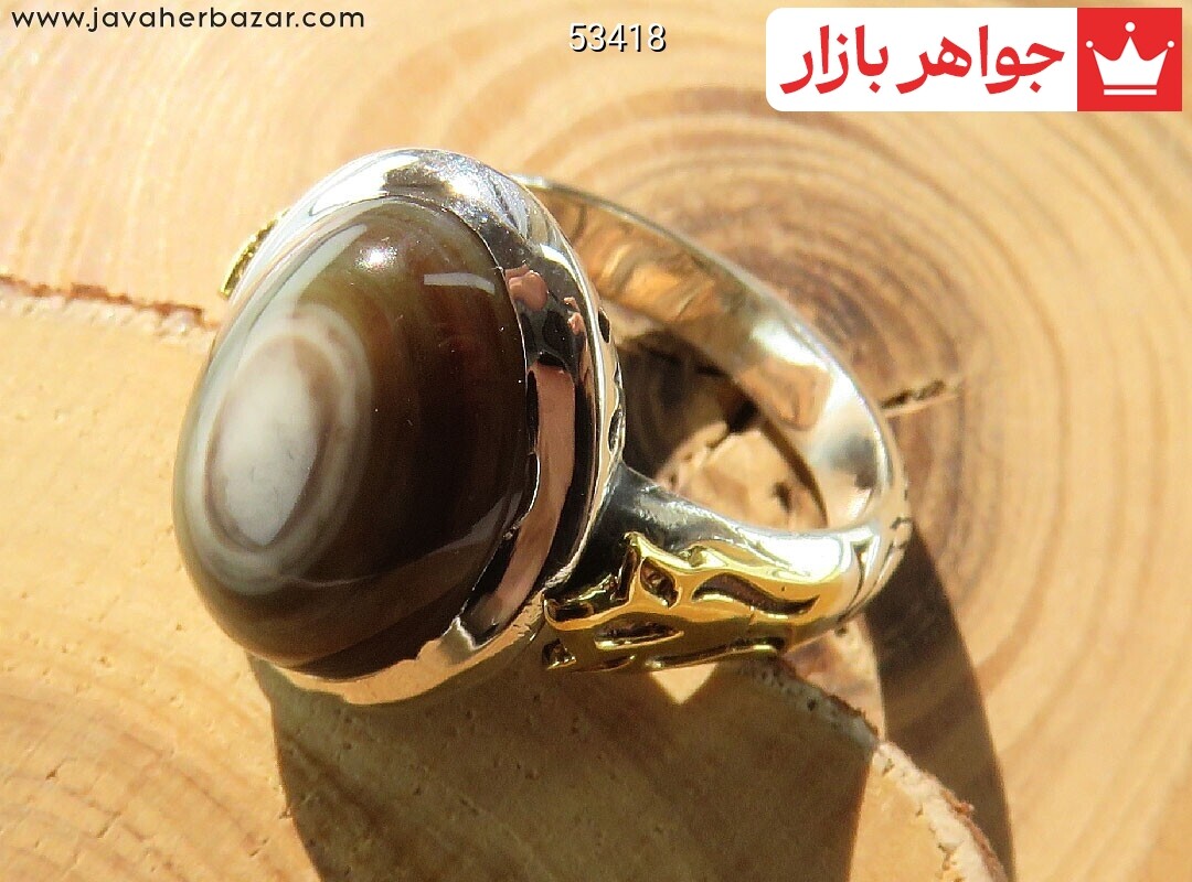 انگشتر نقره برنج عقیق بابا قوری مردانه