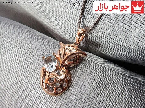 گردنبند نقره توپاز طرح روباه - 53839