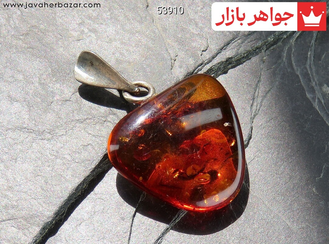 آویز نقره کهربا بولونی لهستان جذاب زیبا