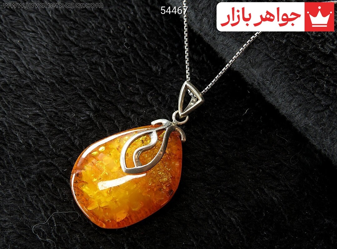 پلاک نقره کهربا بولونی لهستان جذاب