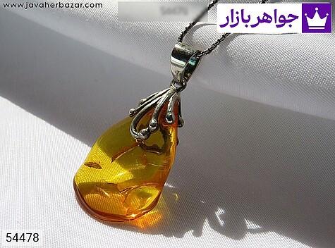 مدال کهربا بولونی لهستان زنانه مدال نقره کهربا بولونی لهستان جذاب زنانه - 54478