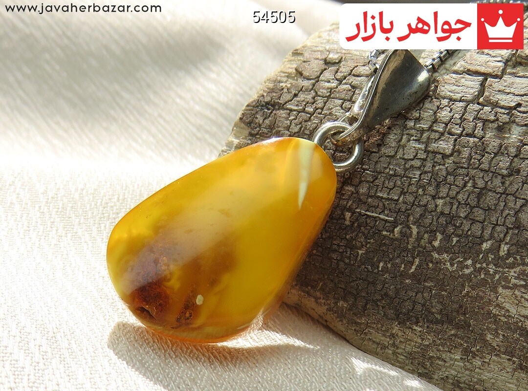 پلاک نقره کهربا بولونی لهستان خوش رنگ