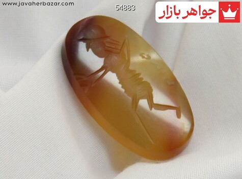 نگین تک عقیق سلیمانی طرح ساسانی
