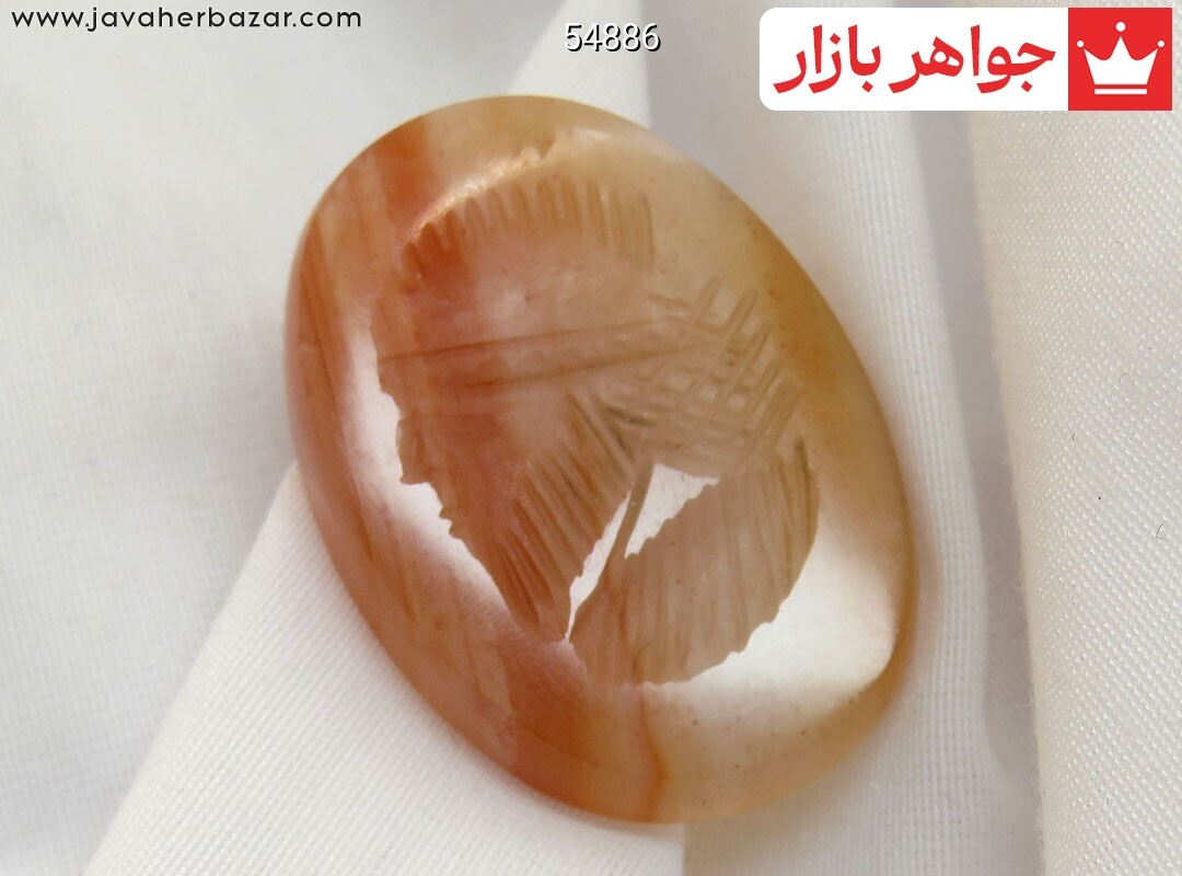نگین تک عقیق سلیمانی طرح ساسانی