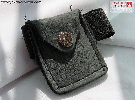 کیف چرم طبیعی بازوبند به همراه حرز امام جواد روی پوست بز - 55118