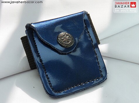 کیف چرم طبیعی بازوبند آبی همراه به همراه حرز امام جواد - 55122