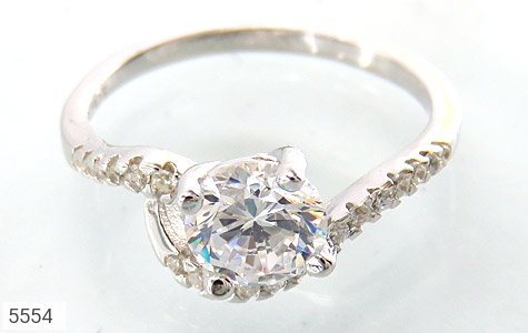 انگشتر نقره سولیتر طرح الماس زنانه - 5554