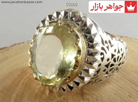 انگشتر نقره کوارتز مرغوب مردانه دست ساز - 55868