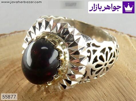 انگشتر نقره برنج اپال اتیوپی لوکس فاخر مردانه دست ساز - 55877