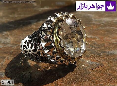 انگشتر نقره در نجف خوش تراش لوکس مردانه دست ساز تاج برنجی - 55901
