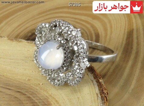 انگشتر نقره عقیق یمنی طرح شیرین زنانه - 57385