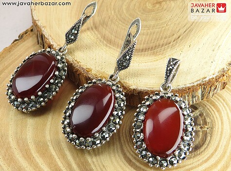 سرویس نقره عقیق طرح اشرافی - 57596