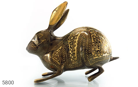 تندیس برنج دست ساز طرح خرگوش بزرگ دست ساز - 5800