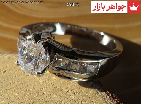 انگشتر تیتانیوم جواهری سایز 51 و 55 و 57 و 58 و 60 زنانه - 59075