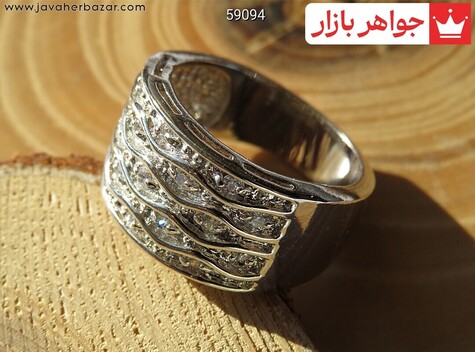 انگشتر تیتانیوم جواهری سایز 52 54 56 زنانه - 59094