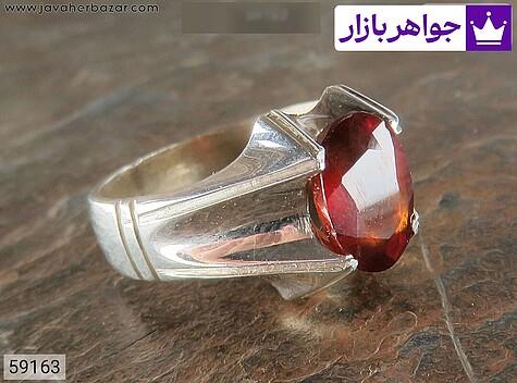 انگشتر نقره گارنت خوش رنگ مردانه دست ساز - 59163
