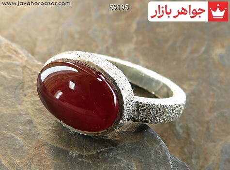 انگشتر نقره عقیق یمنی مرغوب زیبا دست ساز - 59195