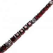 دستبند نقره یاقوت سنتاتیک سرخ جذاب زنانه