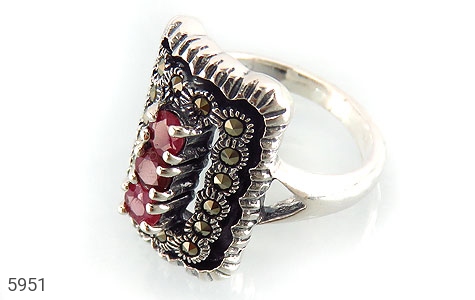 انگشتر نقره یاقوت سرخ سلطنتی زنانه - 5951