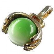 آویز تیتانیوم چشم گربه سبز طرح دست دلبر