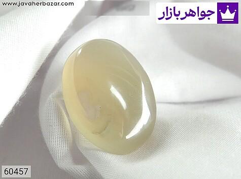 نگین عقیق یمنی بنفش نگین عقیق یمنی شیری - 60457
