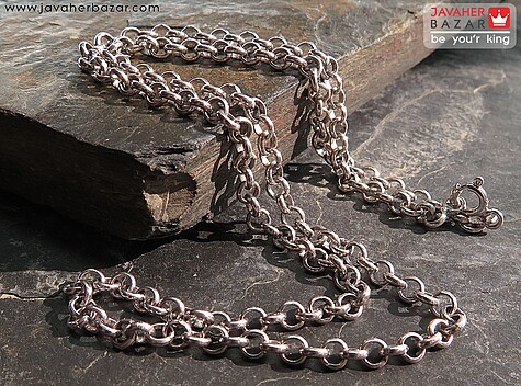 زنجیر نقره 40 سانتی حلقه ای جذاب - 61375