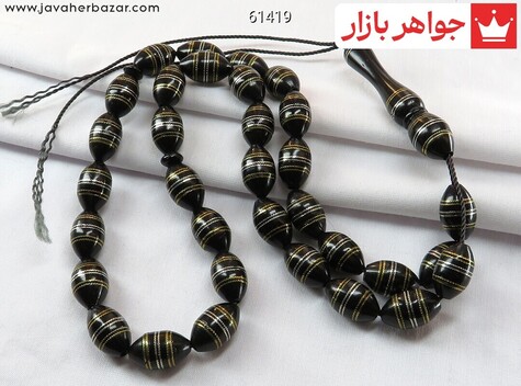 تسبیح کوک کشکول 33 دانه مرصع کاری بی نظیر - 61419
