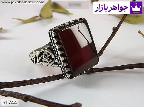 انگشتر نقره عقیق قرمز اسپرت مردانه - 61744