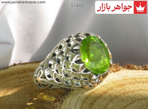 انگشتر نقره زبرجد فاخر مردانه دست ساز - 61843