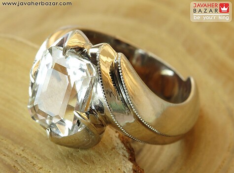 انگشتر نقره در نجف الماس تراش مردانه - 61876