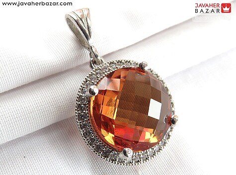 مدال نقره الکساندریت زولتانایت الماس تراش زیبا - 62026
