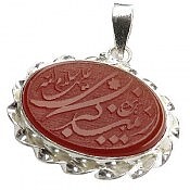 مدال نقره عقیق حکاکی زینب کبری سلام الله علیه دست ساز