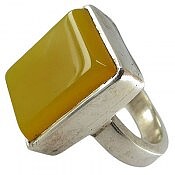 انگشتر نقره عقیق زرد کلاسیک مردانه دست ساز