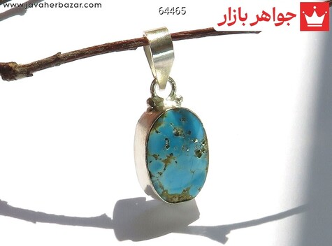 مدال نقره فیروزه نیشابوری ساده وشیک دست ساز - 64465