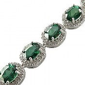دستبند نقره توپاز سبز اشرافی زنانه