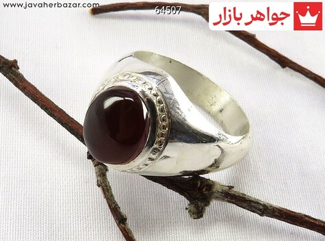 انگشتر نقره عقیق یمنی مردانه دست ساز
