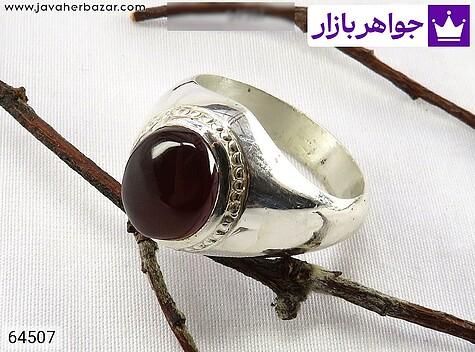 انگشتر نقره عقیق یمنی مردانه دست ساز - 64507
