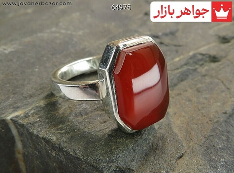 انگشتر نقره عقیق یمنی قرمز جذاب - 64975