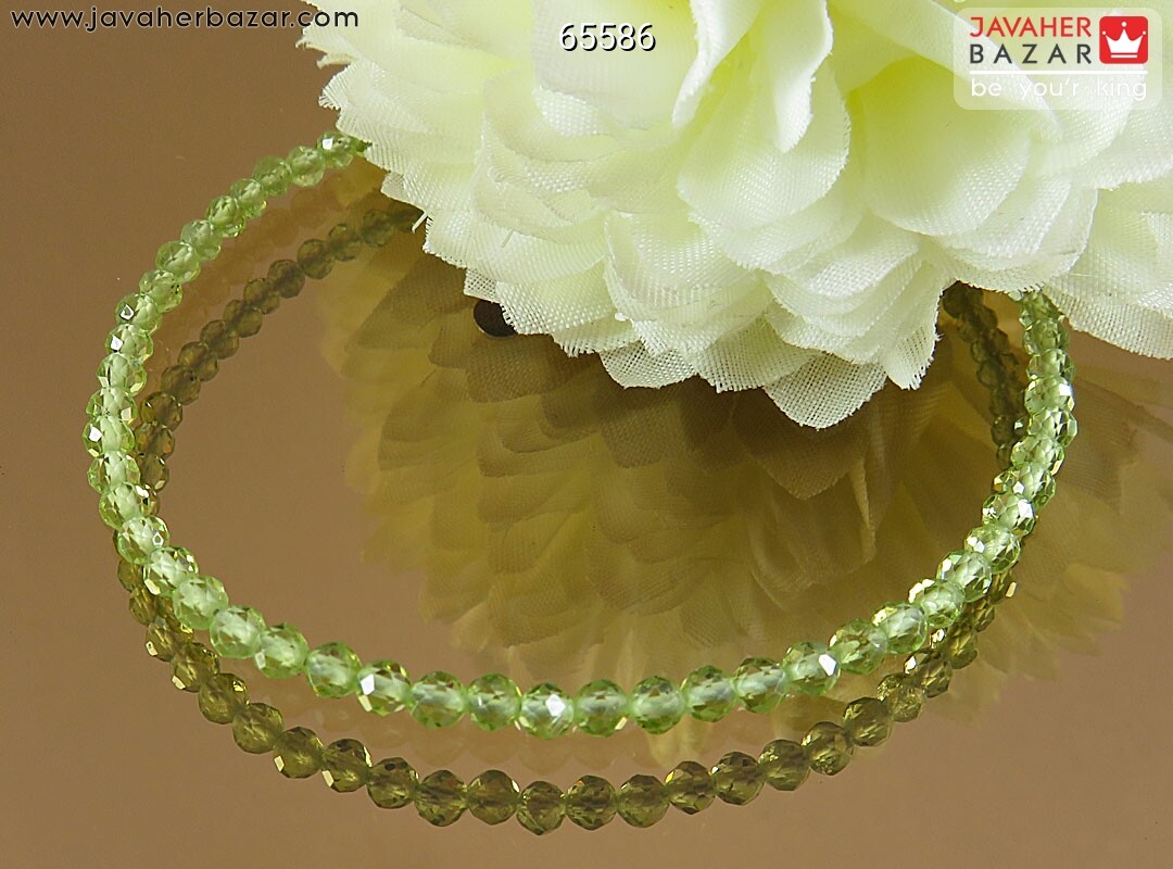دستبند سنگی نقره زبرجد زیبا ظریف زنانه