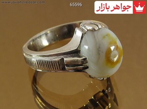 انگشتر نقره عقیق باباقوری مردانه دست ساز - 65596